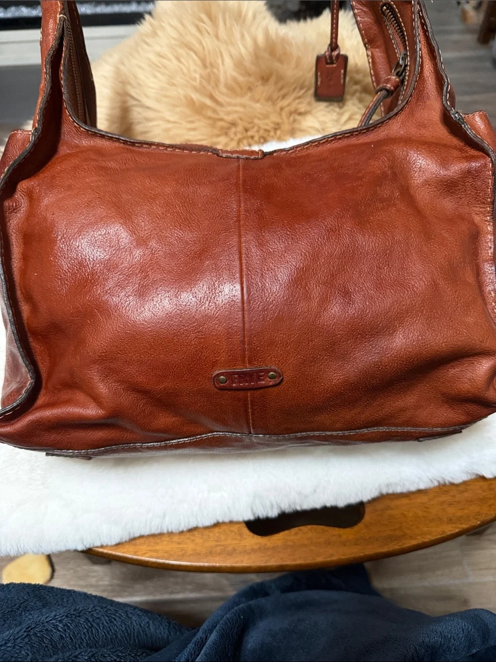 Frye Artesian Hobo Bag in Whiskey Genuine Leather NWT